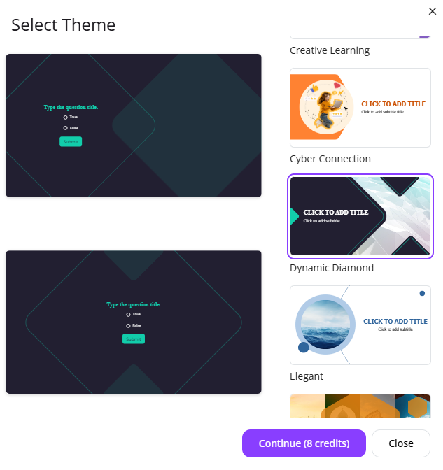 select theme