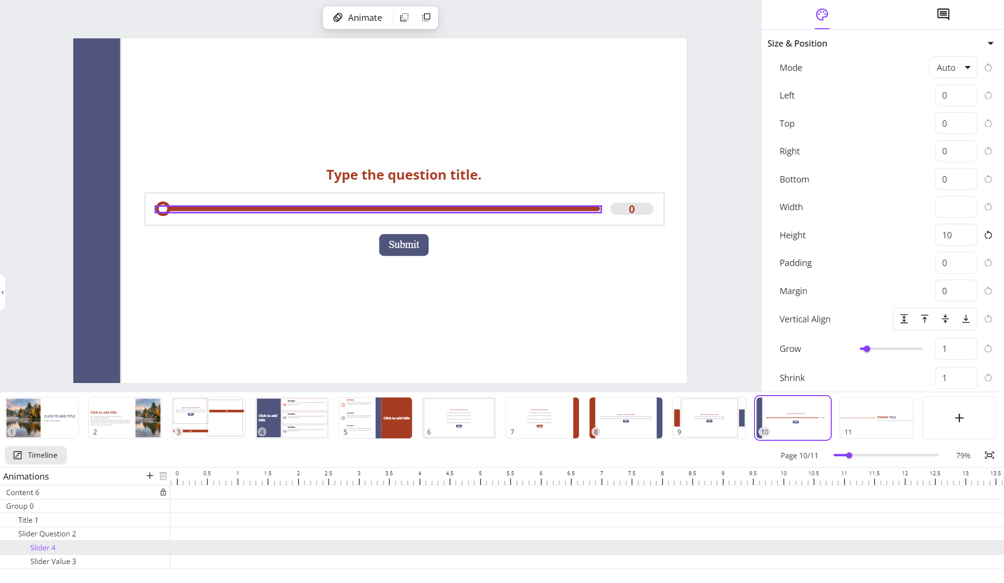 uPresenter updated UI slider Oct 11